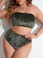 Plus Size Women's High Waist Split Bikini Swimsuit