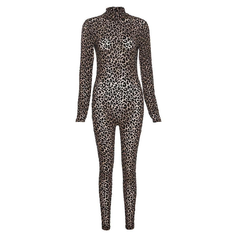 Fashion Sexy Slim Back Zipper Casual Jumpsuit