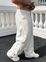 Solid Color Casual Jeans Retro Straight-leg Pants