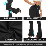 Palazzo Print Pants For Women Flare Leggings - Casual Boho Wide Leg Yoga Pants