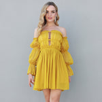 Off-shoulder Tube Top High Waist Dress Women