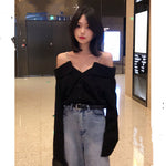 Lazy Style Off-shoulder Sling One-shoulder Blouse Women
