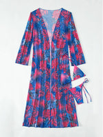 Split Long Sleeve Ins Blouse Banded Bikini