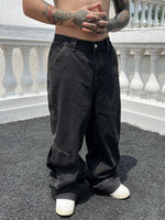 Solid Color Casual Jeans Retro Straight-leg Pants