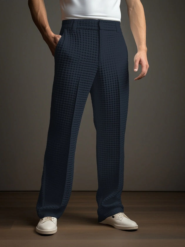 Casual Versatile Business Straight Men's Fashion Waffle Suit Pants