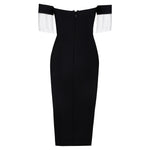 Black Off-shoulder Tube Top Elegant Slim Bandage Dress Hip Skirt For Women