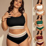 Plus Size High Waist Split Bikini Women's Swimsuit