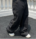 Solid Color Casual Jeans Retro Straight-leg Pants