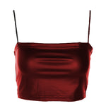 Chest Wrap Camisole Tube Tight Slimming Imitation Leather Off-shoulder Top