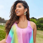 European And American Large Size High Waist Split Bikini Women's Swimsuit