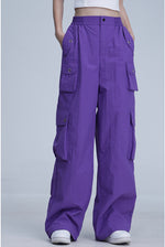 Overalls Women's Summer Large Loose Pockets Straight Wide-leg Pants