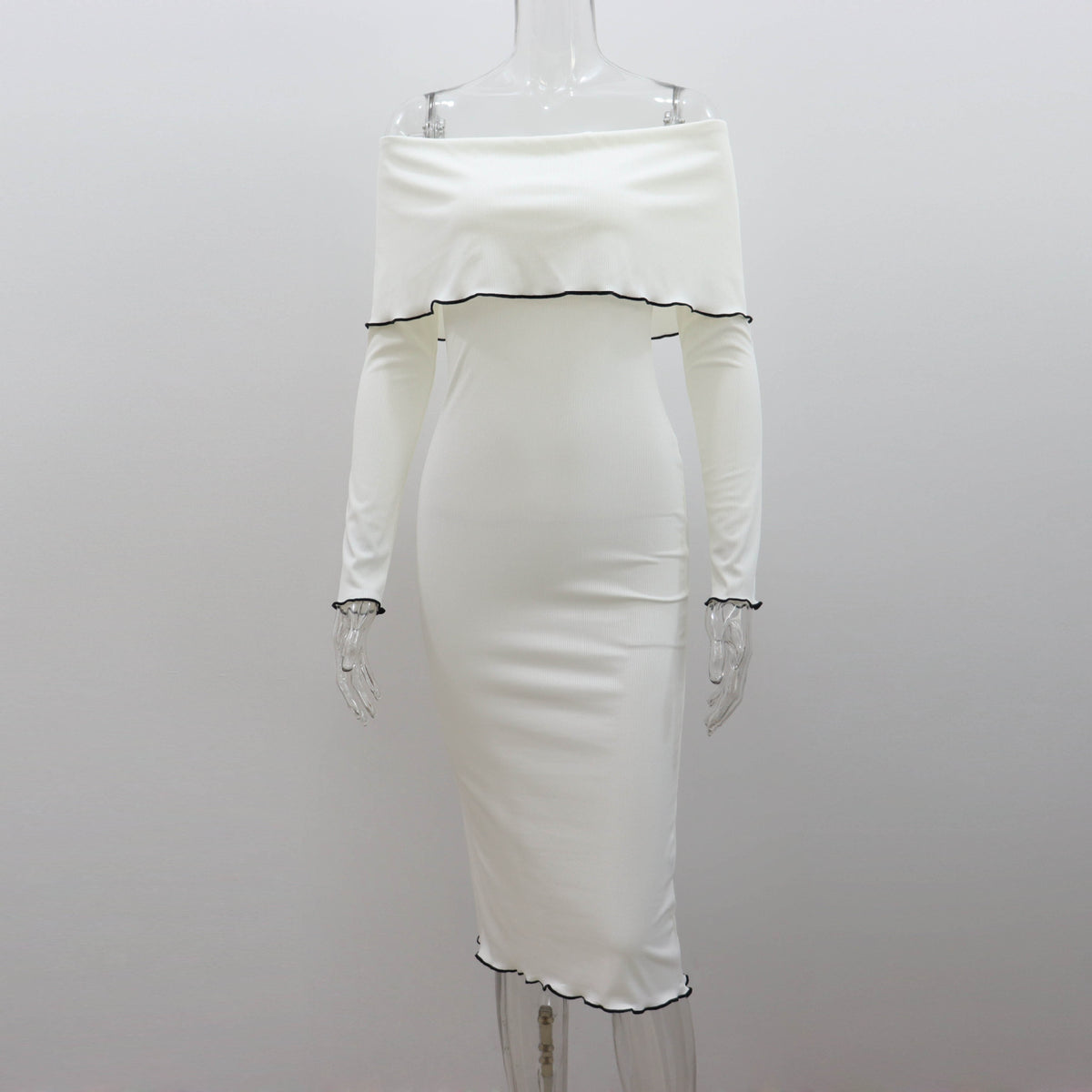 Off-shoulder Dress Women's Off-shoulder Long Sleeve Tight Skirt