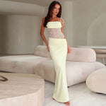 Y2K Lace Suspender Dress Fashion Sexy Lace Long Dresses Party Evening Club Beach Clothing For Women