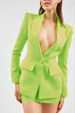 Fashionable Shoulder-padded Suit Collar With Pocket Buttons