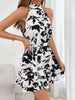 Halter Neck Floral Print Mini Dress