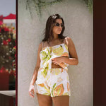 Vacation Spaghetti Straps Top And Shorts Two-piece Set