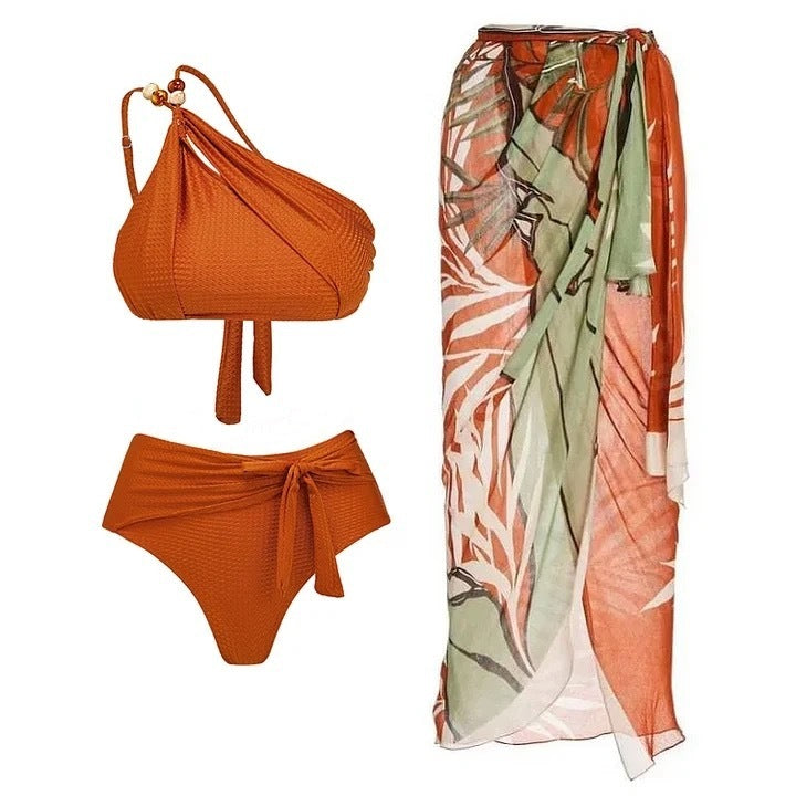 Push Up Bikini High Waist Split Swimsuit Chiffon Dress