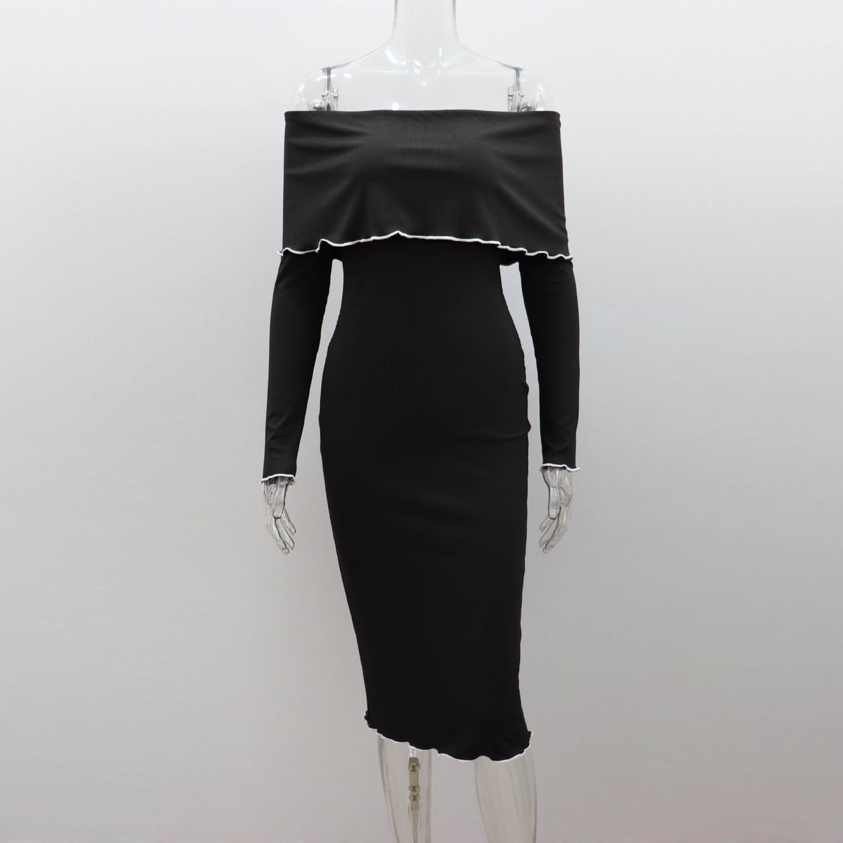 Off-shoulder Dress Women's Off-shoulder Long Sleeve Tight Skirt