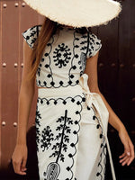 Fashion Printing Vacation Style Two-piece Dress