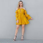 Off-shoulder Tube Top High Waist Dress Women