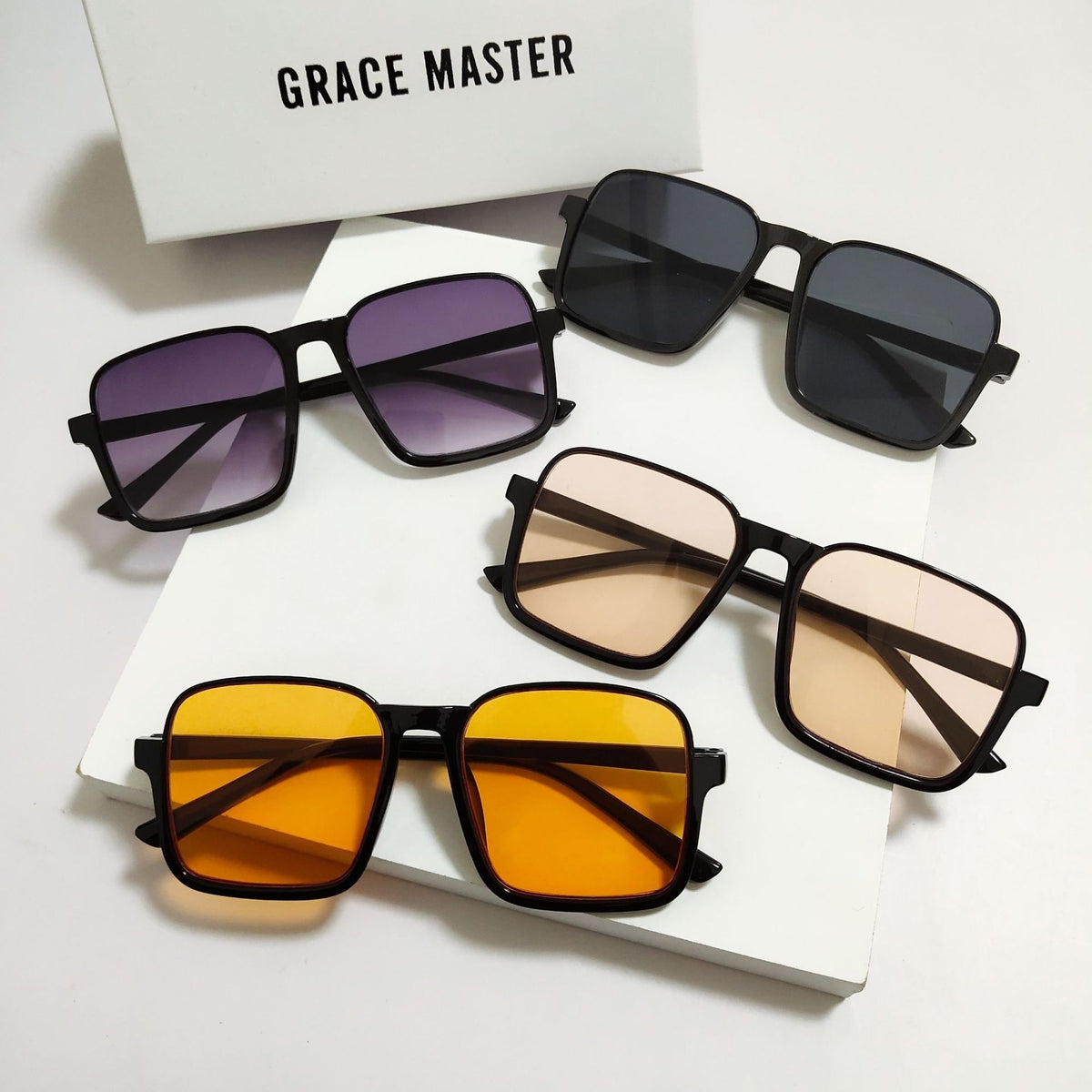 Women's Retro Simple Square Semi-rimless Sunglasses
