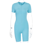 Zipper slim hips sports jumpsuit