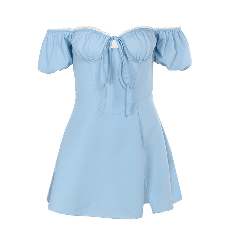 Fashion Hip Off-shoulder Split Dress Women
