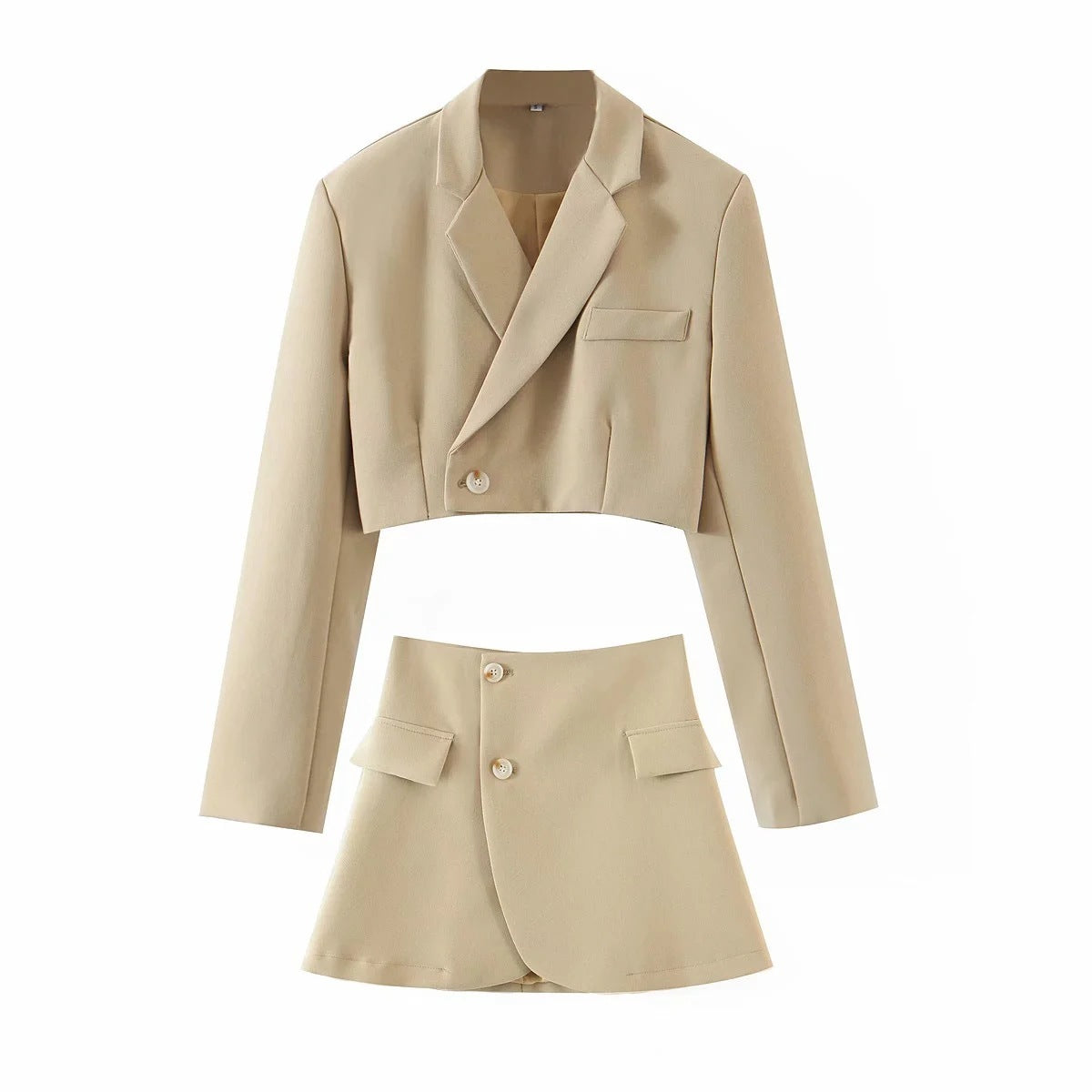 Fashion Two-Piece Suit With One-Piece Wrap A-Line Skirt