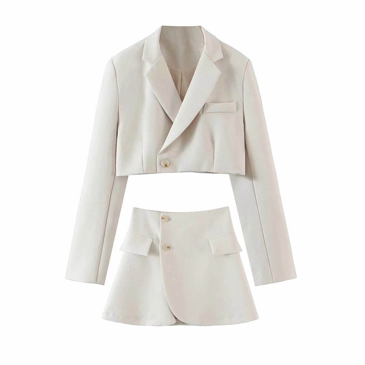 Fashion Two-Piece Suit With One-Piece Wrap A-Line Skirt