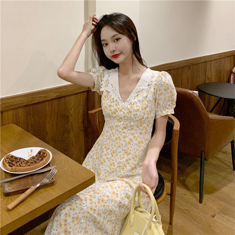 Slim Mid Length Over The Knee Floral Dress