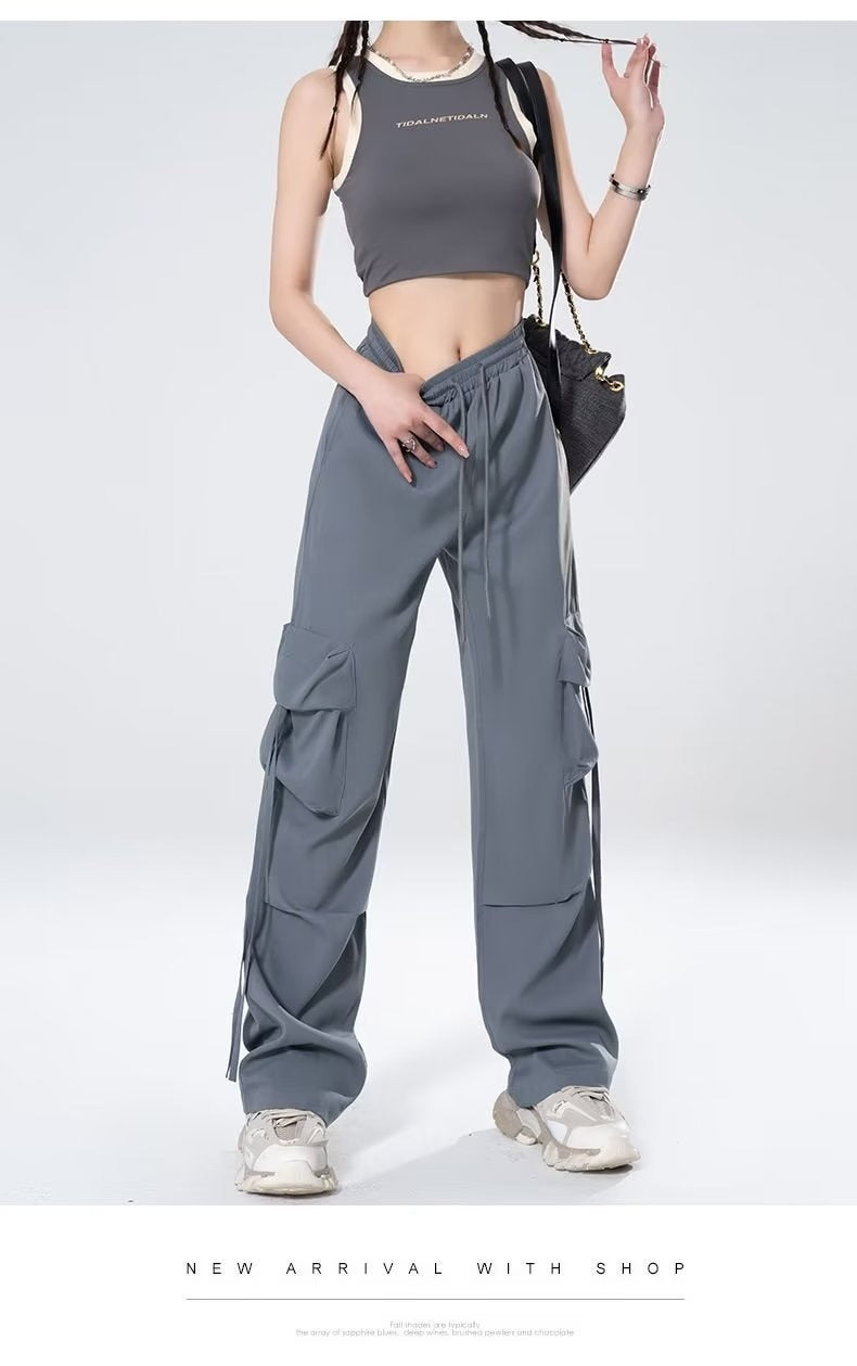 Loose Design Casual Mopping American Retro Trousers Women