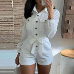 White woven casual jumpsuit