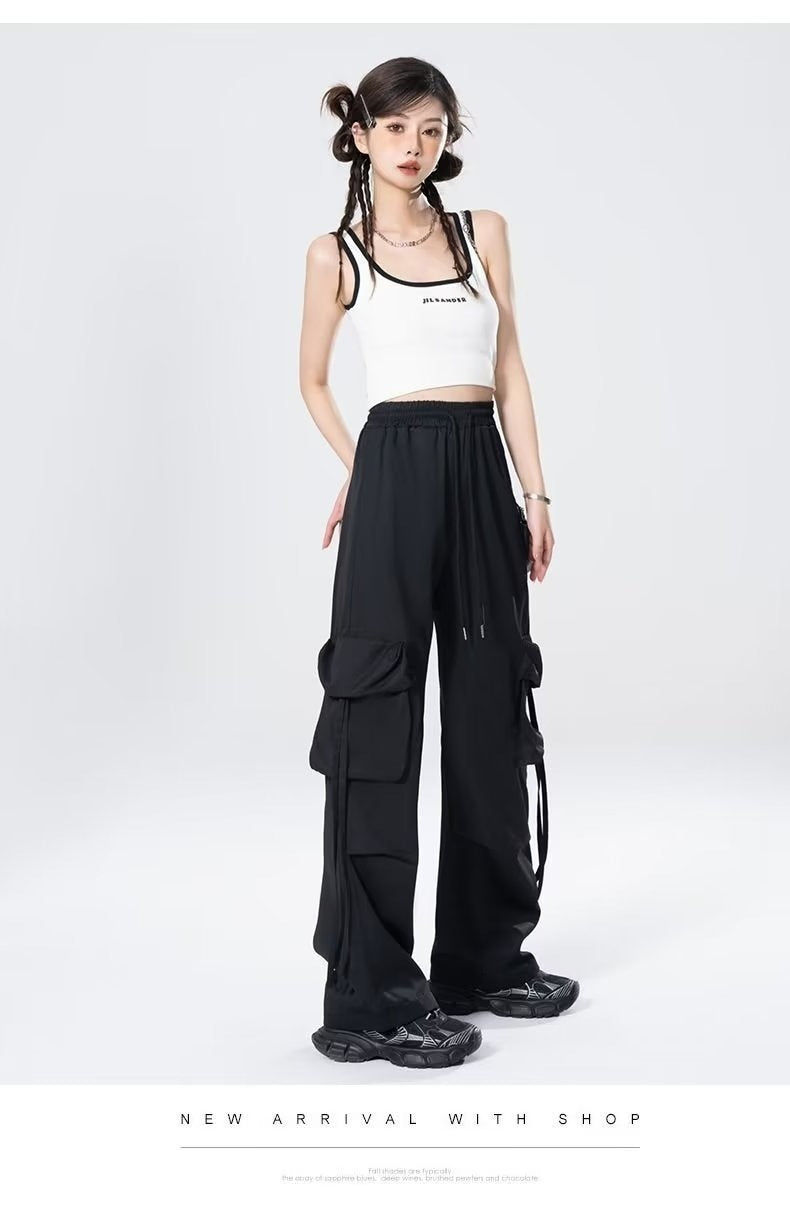 Loose Design Casual Mopping American Retro Trousers Women