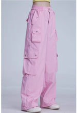 Overalls Women's Summer Large Loose Pockets Straight Wide-leg Pants