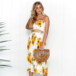 Off-the-shoulder printed lemon wrap chest