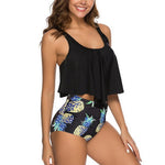 Bikini Women's Ruffled Summer High Waist Triangle Split Swimsuit