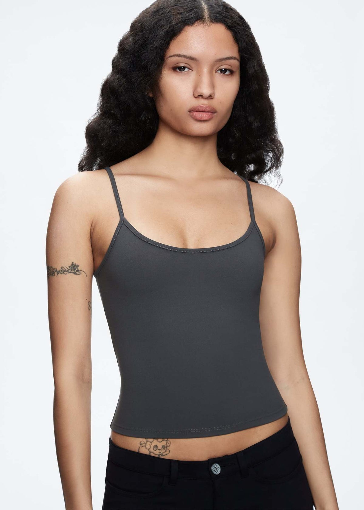 Hot Girl Basic Elastic Quick-drying Top Running Workout Vest Inner Wear