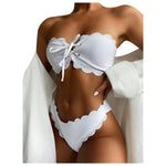 Women's Tube Top High Waist Bikini Split Swimsuit