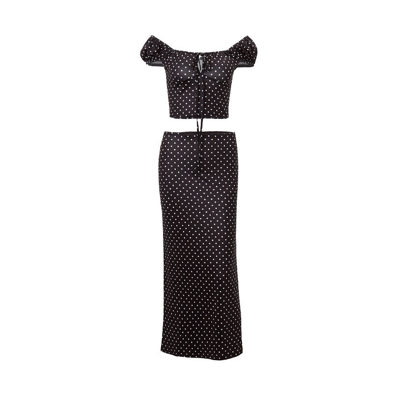 Off-shoulder Slim Fit Fashion Temperament Skirt Suit