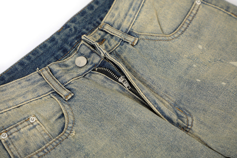 Fashion XINGX Printed Washed Jeans Men