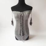 European And American Summer Off-shoulder One Piece Swimsuit