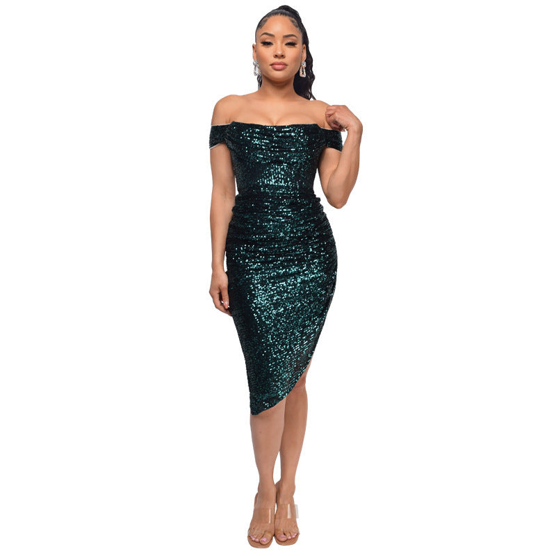 Women's Summer Off-shoulder French Waist Dress
