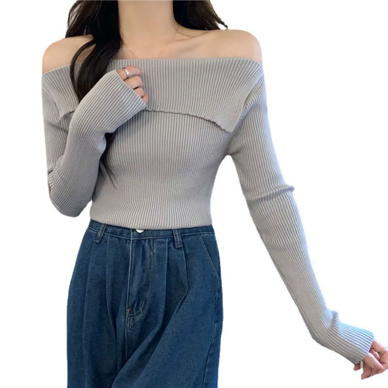 Retro Fashion High-end Off-shoulder Top