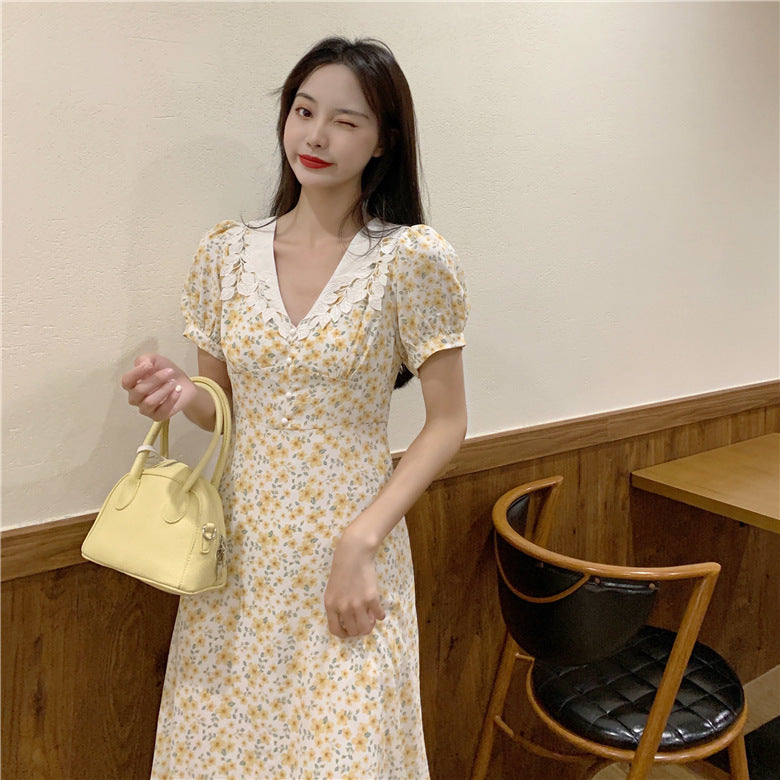 Slim Mid Length Over The Knee Floral Dress