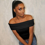 Women's Fashion Skinny Slimming Off-shoulder Top
