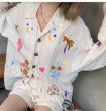 Summer New Full Score Summer Embroidered Shirt Shorts