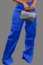 Fashion Casual Zipper Solid Color Multi-pocket Straight-leg Pants