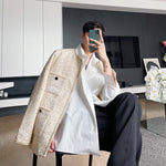 Multi-Pocket Suit Men's Round Neck Casual Suit