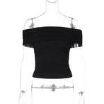 Women's Fashion Skinny Slimming Off-shoulder Top