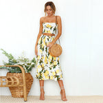 Off-the-shoulder printed lemon wrap chest